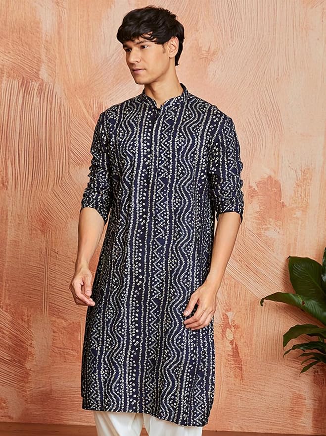 Men's Cotton Bandhani Printed Kurta